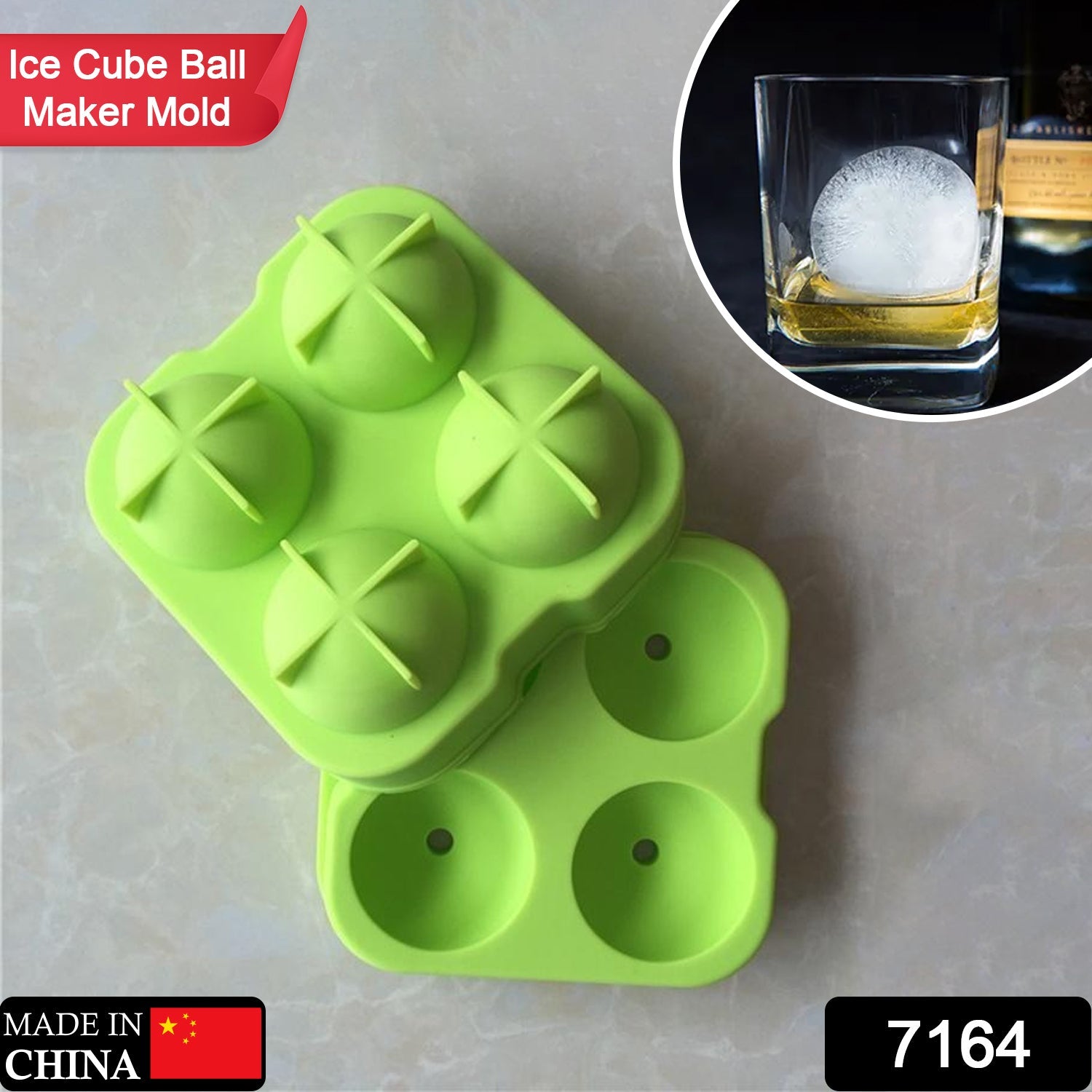 7164 Ice Trays for Freezer Whiskey Ice Cube Plastic Ball Maker Mold Sphere Mould 4 Holes New Ice Balls Party Brick Round Tray Bar Tool ice for Whiskey DeoDap 7164 Ice Trays for Freezer Whiskey Ice Cube Plastic Ball Maker Mold Sphere Mould 4 Holes New Ice Balls Party Brick Round Tray Bar Tool ice for Whiskey DeoDap